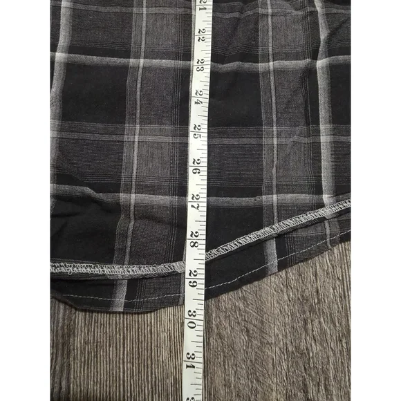 Age Of Wisdom Men XL Gray/Black Plaid Western Shirt Pearl Snap - Picture 5 of 7